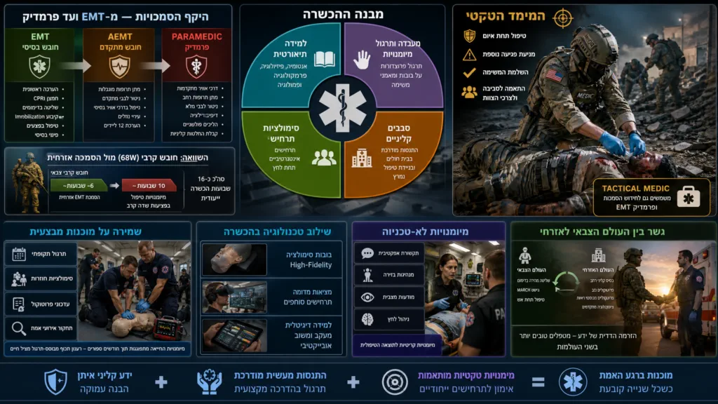 פרמדיק מטפל בפצוע בשטח במסגרת אימון מיומנויות קליניות וטקטיות