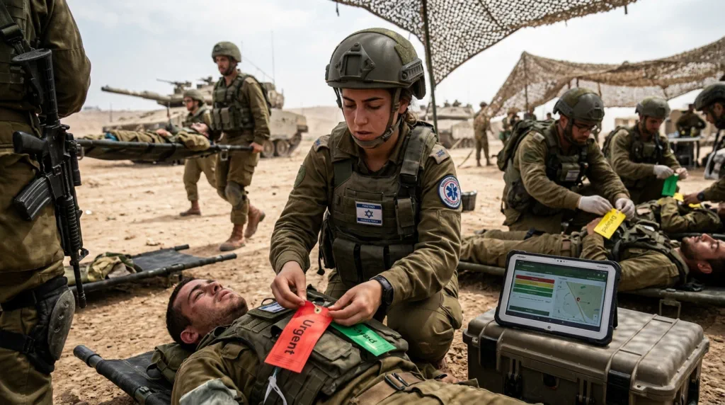 איור המחשה של סיווג נפגעים וקבלת החלטות תחת לחץ מבצעי